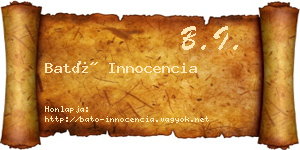 Bató Innocencia névjegykártya